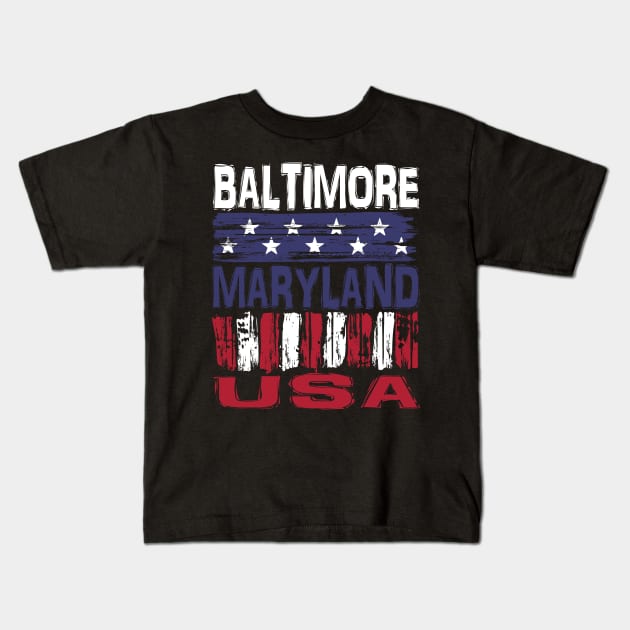 Baltimore Maryland  USA T-Shirt Kids T-Shirt by Nerd_art